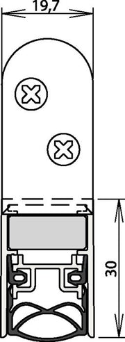 Türdichtung Schall-Ex® Ultra WS 1-290 2-s.L.833mm Alu.silberf.HLT ATHMER