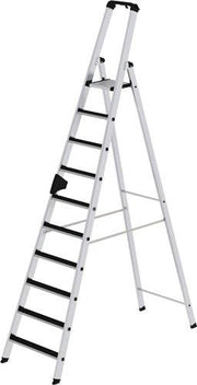 Stufenstehleiter 10 Stufen Alu.Gesamt-H.2980mm m.clip-step Auflage MUNK