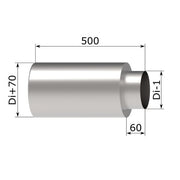 POLL Übergang für Feuerungsanschluss innen lose, Di: 150mm, III FU matt