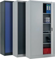 Flügeltürenschrank H1950xB1000xT400mm lichtgrau/enzianblau 4 BD PAVOY