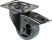 Lenkrolle D.80mm Trgf.100kg mit Feststeller Gummi 104x80mm schwarz BS ROLLEN