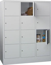 Locker cabinet H1518xW1200xD500mm No. of compartments 12 RAL 7035 RAL 7035 PAVOY