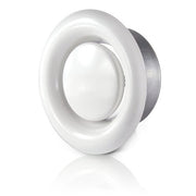 Disc valve DN100 exhaust, galvanized white RAL9016 with galvanized mounting sleeve