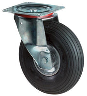Luftrad D.260mm Trgf.200kg Lenkrolle m.Anschraubplatte Rillenprofil BS ROLLEN