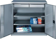 Werkzeugschrank H1000xB1000xT500mm VA Edelstahl 2 Fachböden,2 Schubl.