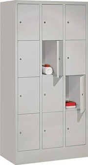 Locker cabinet H1518xW900xD500mm No. of compartments 12 RAL 7035 RAL 7035 PAVOY