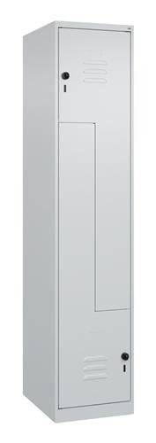 Garderobenschrank Classic PLUS Bodengleiter 400mm lichtgrau/lichtgrau 2Abt. C+P