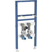 GE Duofix element for washbasin, 112 cm with leg supports, 2 water supply lines, concealed tap, and T-branch.