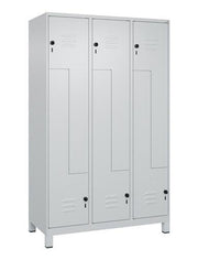 Garderobenschrank Classic PLUS Füße 1200mm lichtgrau/lichtgrau 6Abt. C+P