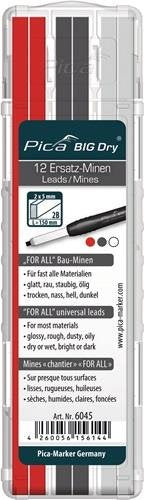 Minenset Pica BIG-Dry je 4x graphit,weiß,rot, universell 12 Minen/Set