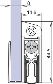 Door Seal Schall-Ex® GS-8 1-407 1-s.L.833mm Aluminum Silver GLT ATHMER