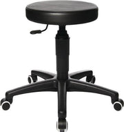 Swivel stool Tec 70 with backrest, synthetic leather upholstery black, seat height 390-520mm TOPSTAR