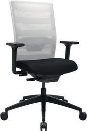 Bürodrehstuhl m.Synchrontechnik schwarz/weiss 420-540mm m.Armlehnen Trgf.110kg