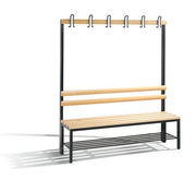 C+P Garderobenbank 1-seitig H1650B1500T400 mm Schwarzgr Schuhrost