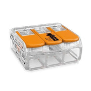 WAGO Compact-Verbindungsklemme 3-Leiter bis 4mm2, transp., (VPE: 50St.) je St.