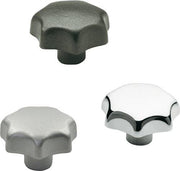 Star knob DIN 6336 with threaded bush plastic d1 50mm d2 M 10mm