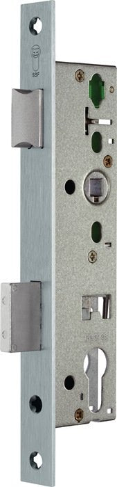 RR Mortice Lock PZW 24/25/92/8mm DIN L/R Steel matte chrome.Bolt throw 15mm 245mm