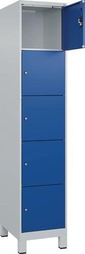 Fächerschrank Evolo PLUS 400mm Füße Anzahl Fächer1 x 5 lichtgrau/enzianblau C+P