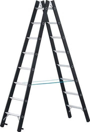 Stehleiter 2x8Sprossen Alu.schwarz elox.Leiterlänge 2340mm Arbeits-H.b.ca.3550mm