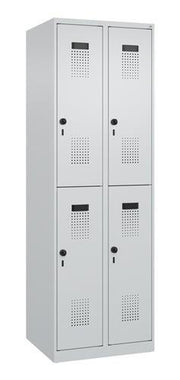 Garderobenschrank Evolo PLUS Bodengleiter 600mm lichtgrau/lichtgrau 4 Abt.C+P