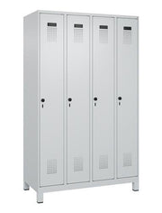Garderobenschrank Evolo PLUS Füße 1200mm lichtgrau/lichtgrau 4 Abt.C+P