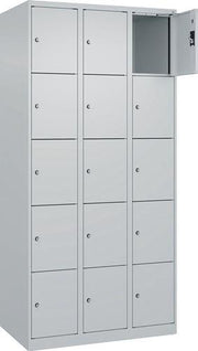 Fächerschrank H1850xB900xT500mm Bodengleiter Fächer3 x 5 lichtgrau/lichtgrau C+P