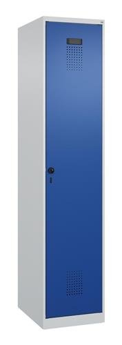 Garderobenschrank Evolo PLUS Bodengleiter 400mm lichtgrau/enzianblau 1 Abt.C+P