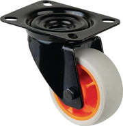 Lenkrolle D.80mm Trgf.100kg Gummi Platte L104xB80mm Farbe Rl.hellgrau