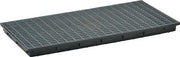Regalwanne L1300xB620xH80mmPE schwarz m.Gitterrost 40l CEMO