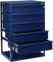 Counter Cabinet LOGS 190 H795xW540xD390mm 5 Drawers Fbd. blue RAL 5022 LOGS