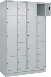 Fächerschrank Classic PLUS H1950xB1200xT500mm m.Sockel Anz.Fächer 4x5 lichtgrau