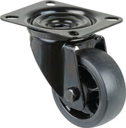 Lenkrolle D.80mm Trgf.100kg Ku.Platte L104xB80mm Gummi BS ROLLEN