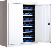 Regalschrank H820xB680xT280mm lichtgrau 6 Fbd.m.Türen 42xMK5