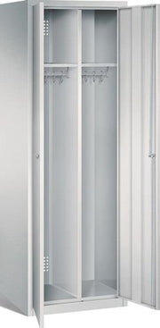 Kleiderschrank H1800xB600xT500mm Stahlbl.lichtgrau/lichtgrau Anz.Abt.2 m.Sockel