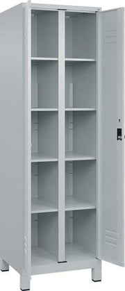 Wäscheschrank Classic H1950xB600xT500mm STA lichtgrau Anz.Abt.2 m.Füßen C+P