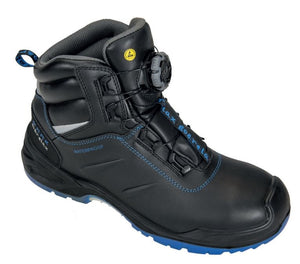 Sicherheitsstiefel Hunter Gr. 38 schwarz/blau Leder S3 SRC ESD WR Boa BAAK