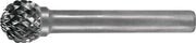 Frässtift KUD D.6mm Kopf-L.5mm Schaft-D.6mm HM Verzahnung Kreuz TECWERK