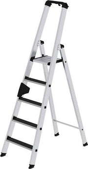 Stufenstehleiter 5 Stufen Alu.Gesamt-H.1810mm m.clip-step R13 Auflage MUNK