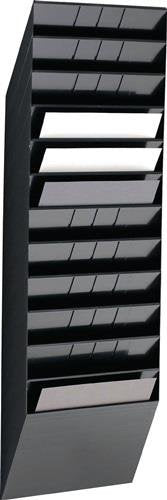 Prospekthalter H1040xB348xT95mm Anz.Fächer 12 A4 quer Polystyrol schwarz DURABLE