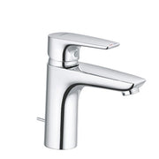 Kludi Pure & Solid 100 single-lever basin mixer with metal pop-up waste, chrome