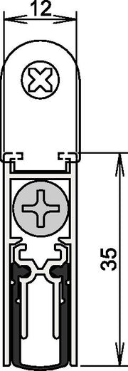 Türdichtung Doppeldicht® M-12/35 1-392 1-s.L.1083mm Alu.silberf.HLT ATHMER