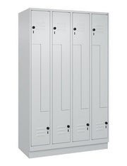Garderobenschrank Classic PLUS Sockel 1200mm lichtgrau/lichtgrau 8 Abt. C+P
