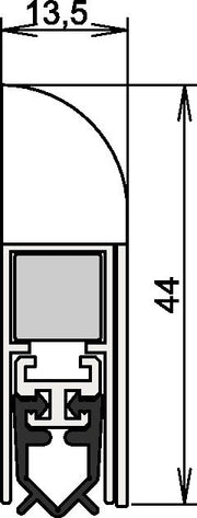 Door seal Wind-Ex 1-310 1-sided L.1110mm aluminum silver HLT ATHMER