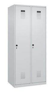 Garderobenschrank Evolo PLUS Bodengleiter 800mm lichtgrau/lichtgrau 2 Abt.C+P