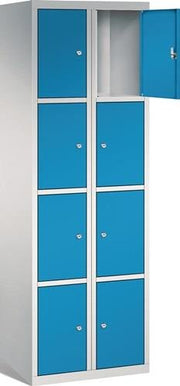 Fächerschrank H1800xB600xT500mm m.Sockel Anz.Fächer 8 lichtgrau/lichtblau