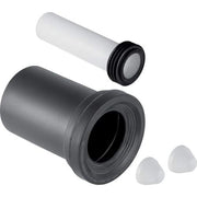 Geberit PE Anschlussgarnitur für WWC d90 mit 2 chromfarbigen Deckkappen L: 185 mm
