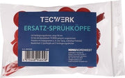 Ersatzsprühköpfe je 12 Sprühköpfe u. Röhrchen (150 mm) Kunststoff Beutel TECWERK
