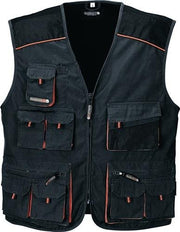 Weste Gr.60 dunkelgrau/schwarz/orange TERRATREND