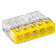 WAGO Compact-Steckklemme 5 x 0,5-2,5 mm2 gelb, (VPE:100 St.) je Stück
