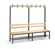 C+P Garderobenbank 1-seitig H1650B1960T400 mm Schwarzgr Schuhrost